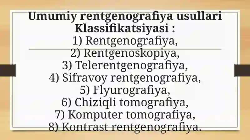 Zamonaviy rentgen tashxislash usullari 2