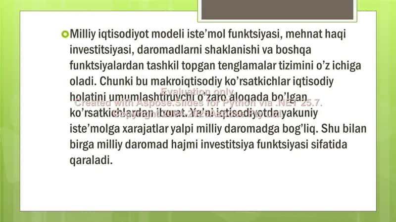 Tenglamalar tizimi ko’rinishdagi ekonometrik modellar 2
