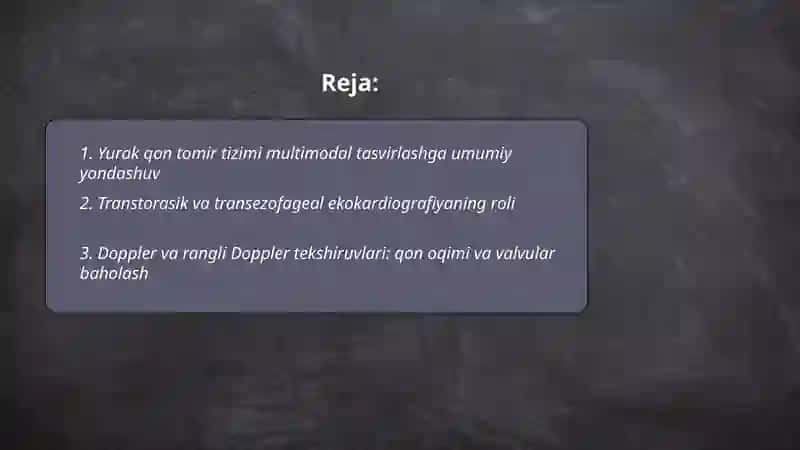 Yurak qon tomir tiziming nur tashxisoti multi modal yondashuv 2