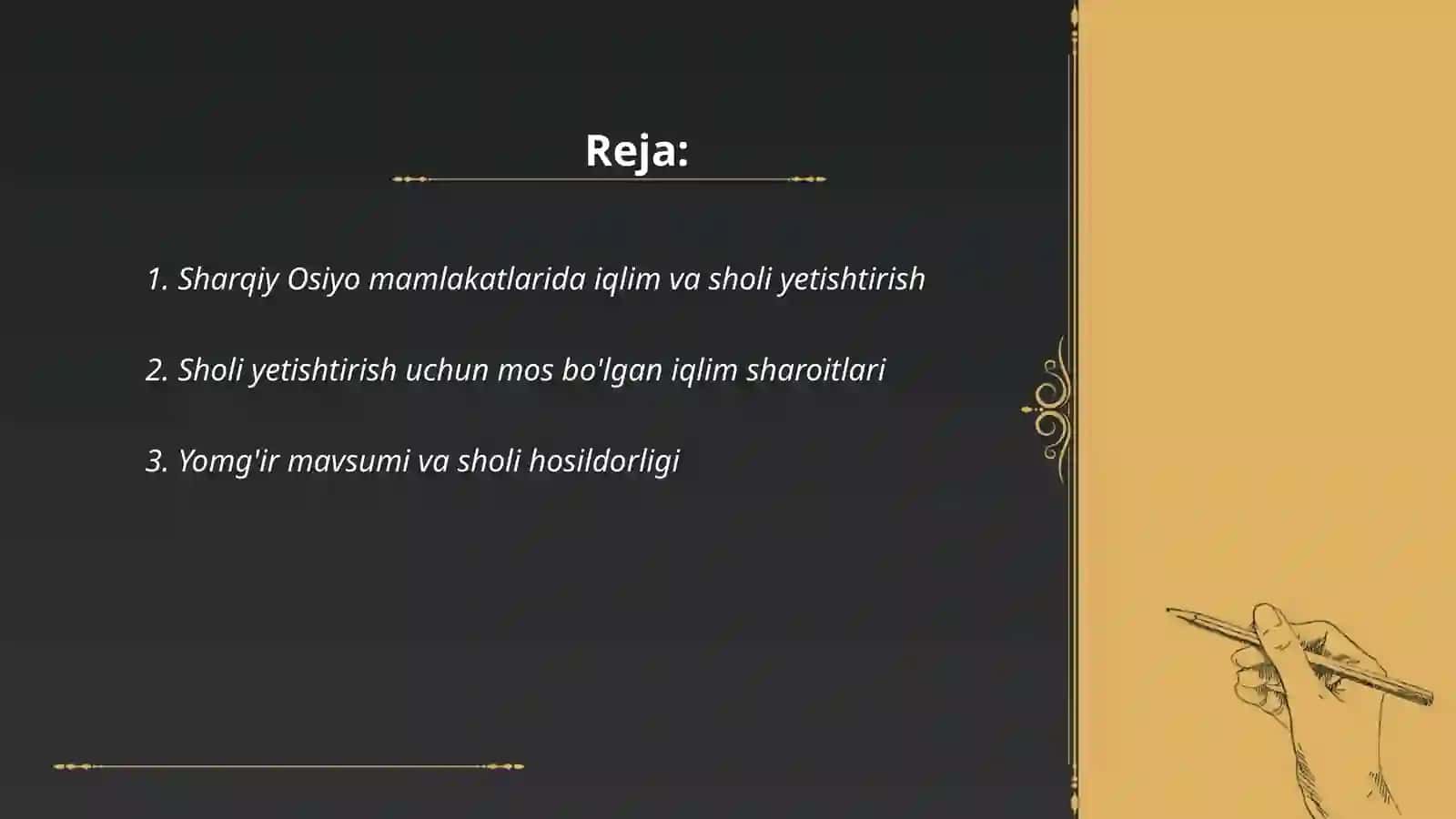 Sharqiy osiyo mamlakatlari iqlim sharoitida sholi yetishtirish 2