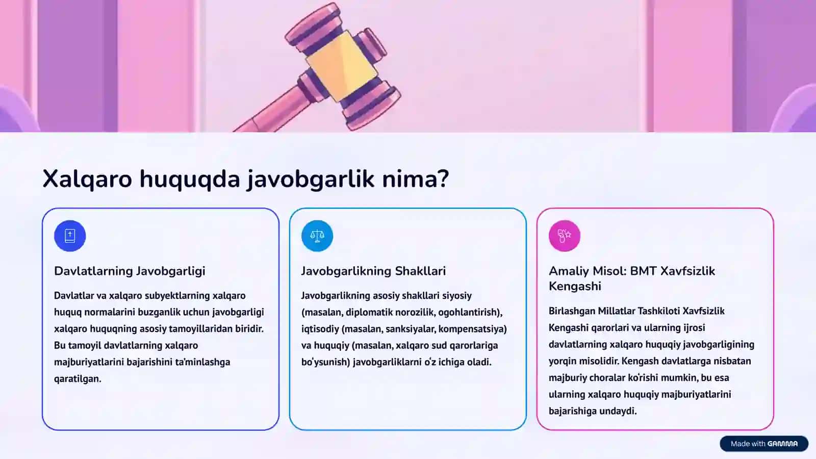 Xalqaro Ommaviy Huquqda Javobgarlik, Yurisdiksiya va Immunitetlar 2