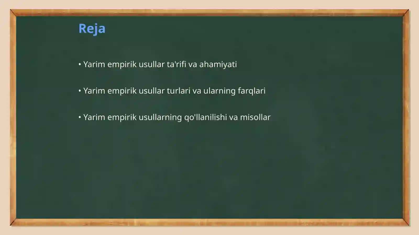 Yarim empirik usullar 2