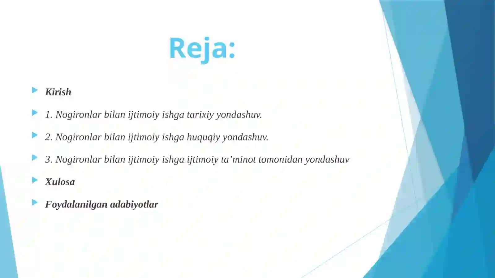 Nogironligi bor shaxslar. ularning oilalari bilan ijtimoiy ish 2