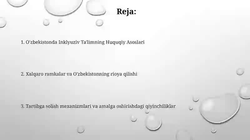 O'zbekistonda inklyuziv ta'limning me’yoriy huquqiy bazasini tahlil qilish 2