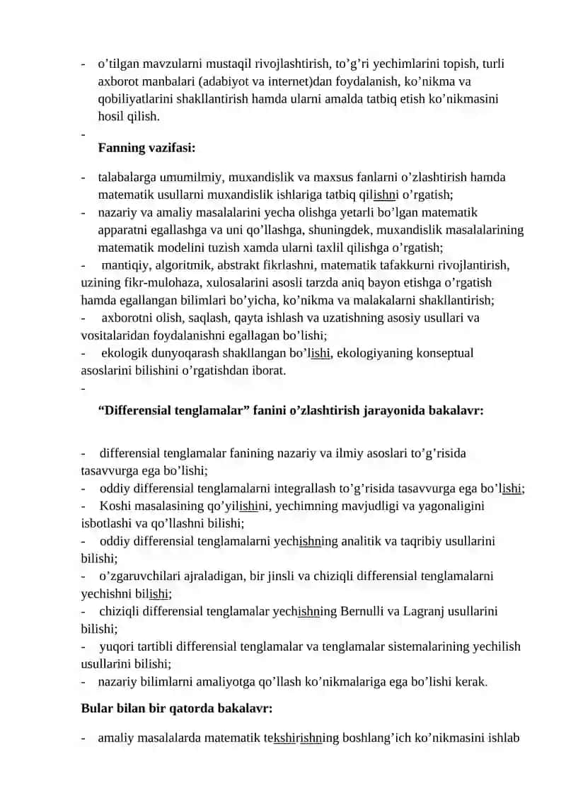 Differensial tenglamalar 2