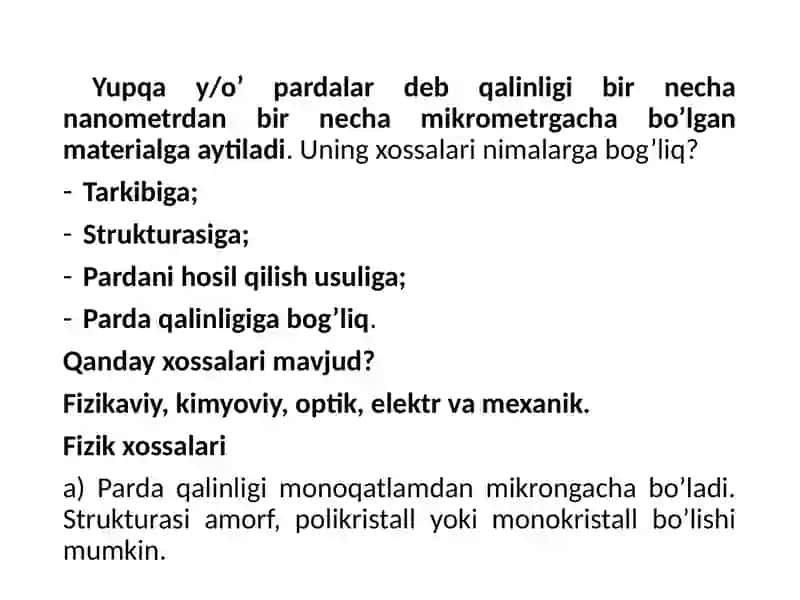 YO’F ASOSLARI FANIDAN 15-MA’RUZA 2