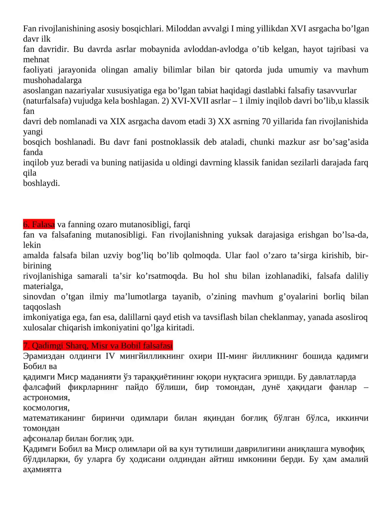 Falsafaning predmeti, funksiyalari, tuzilishi 2