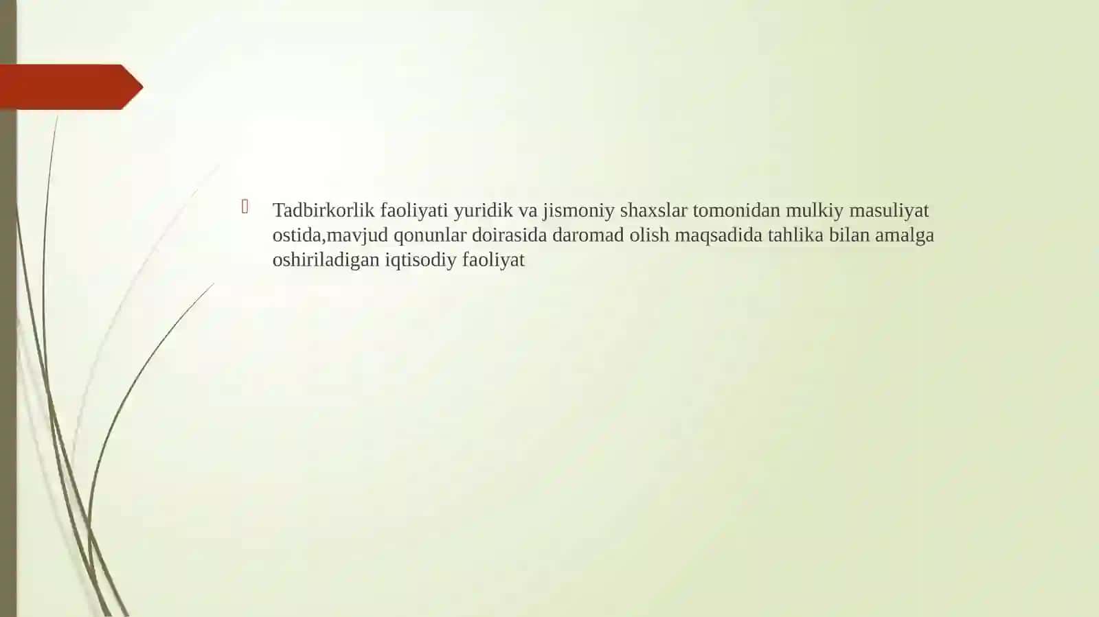 Tadbirkorlik faoliyati shakllari 2