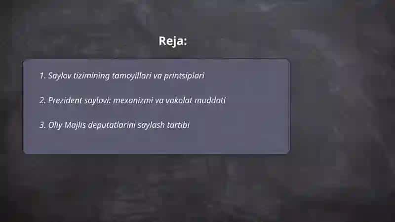 Yangilangan Konstitutsiyada saylov tizimi 2