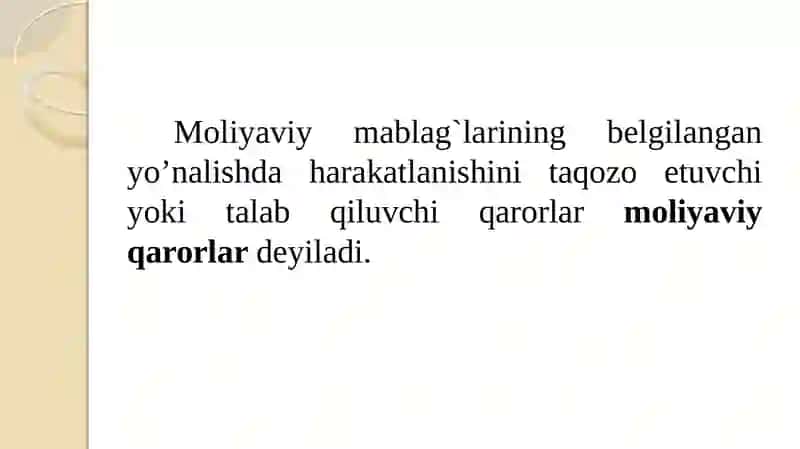 Moliyaviyqarorlar 2