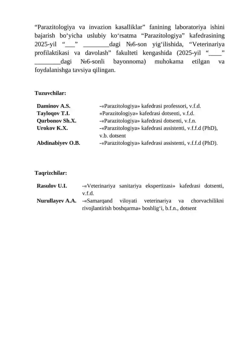 Hayvonlar eymeriozining diagnostikasi 2