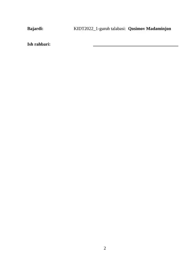 Excel dasturi fayllari bilan ishlash 2
