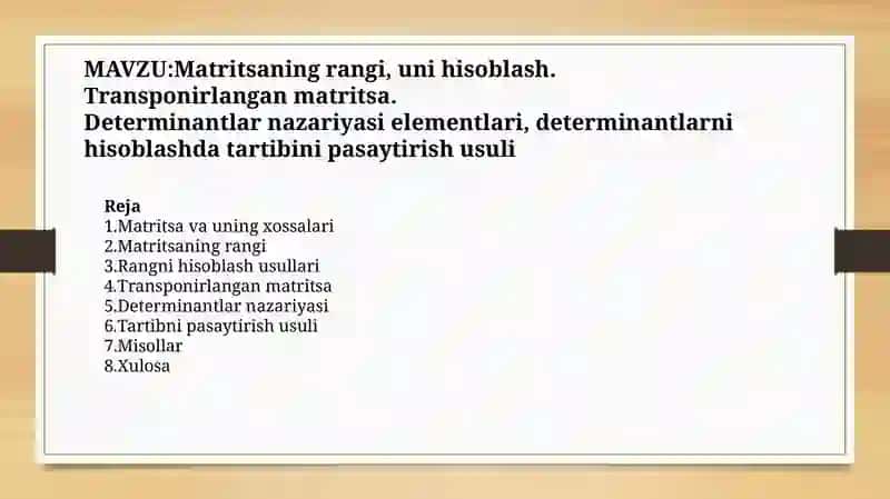 matritsa rangi 2