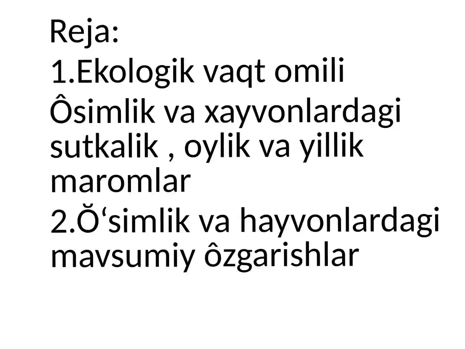 Ekologik vaqt omili 2