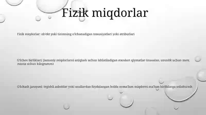 Kattaliklar Va O’Lchash Birliklari 2