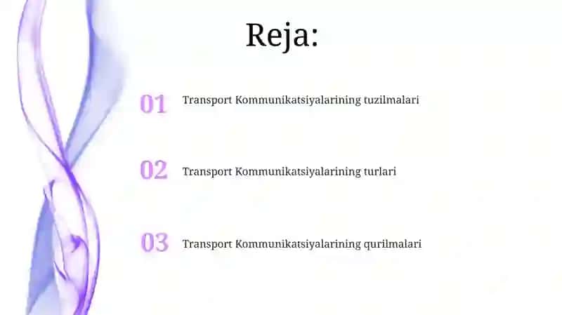Transport Kommunikatsiyalarining turlari 2