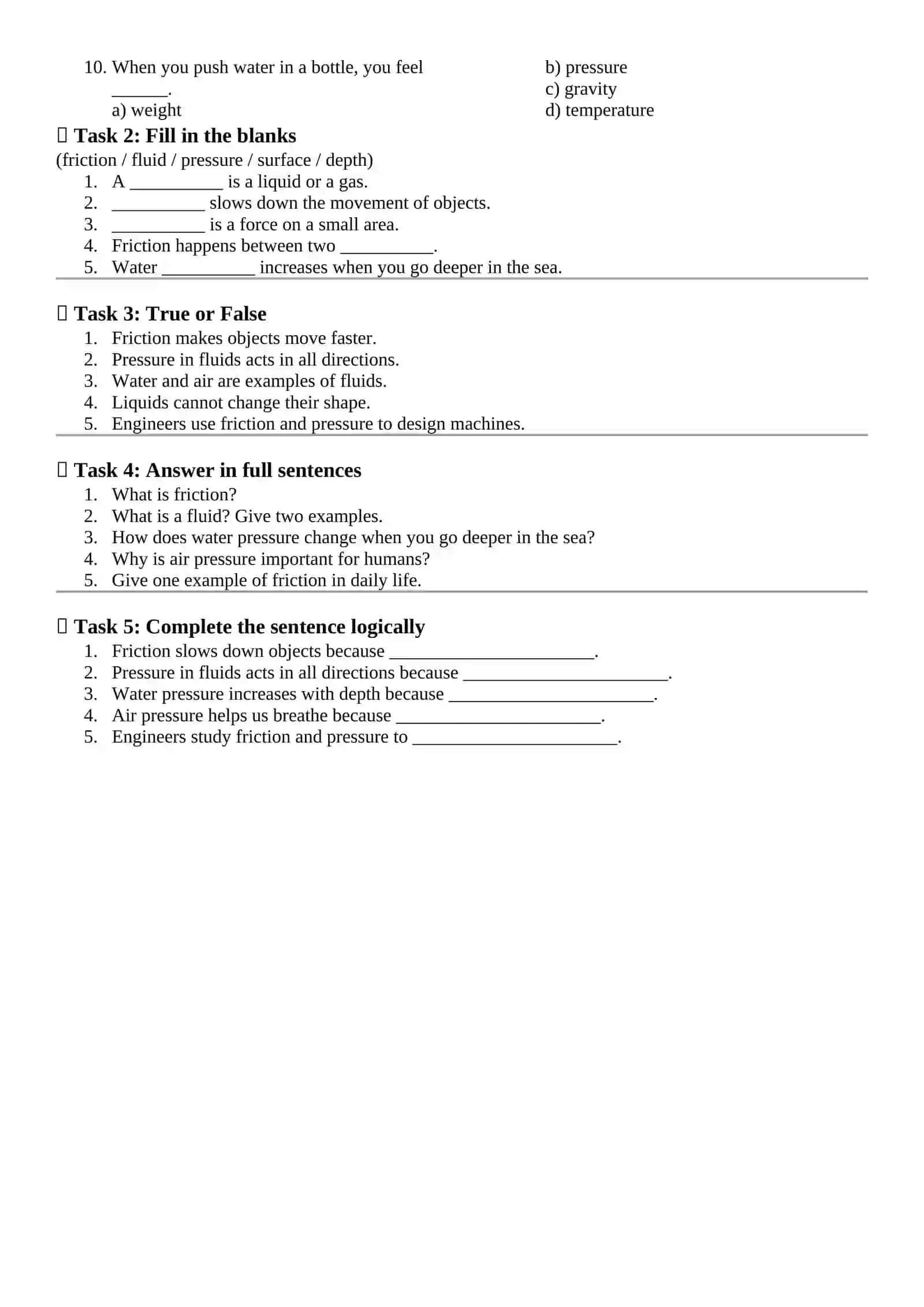 Friction and Pressure in Fluids (A2 Level ) 2