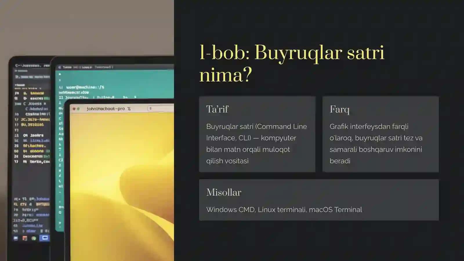 Buyruqlar satri bilan ishlash: Boshlangʻichdan ilgʻorgacha 2