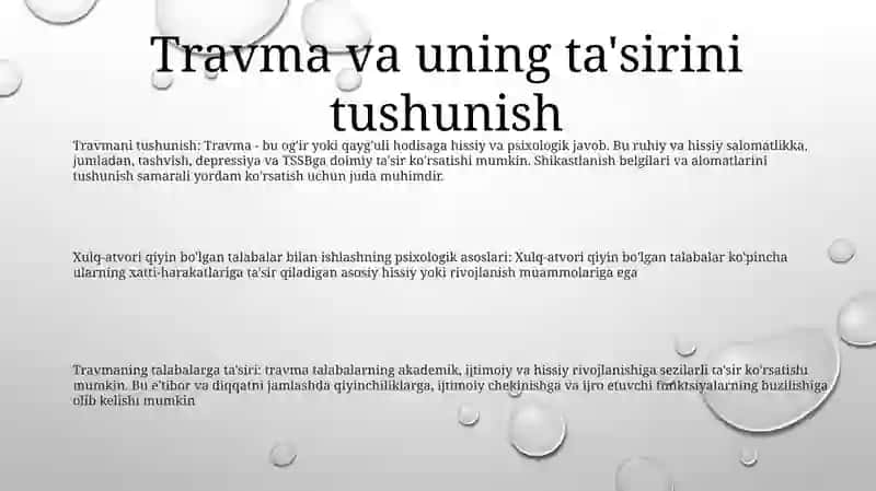 Tarbiyasi Qiyin OʻQuvchilar Bilan Ishlashning Psixologik Asoslari 2