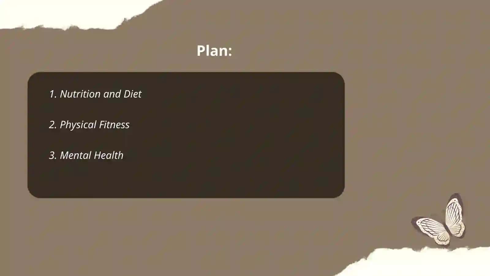 Plan: Nutrition and Diet 2