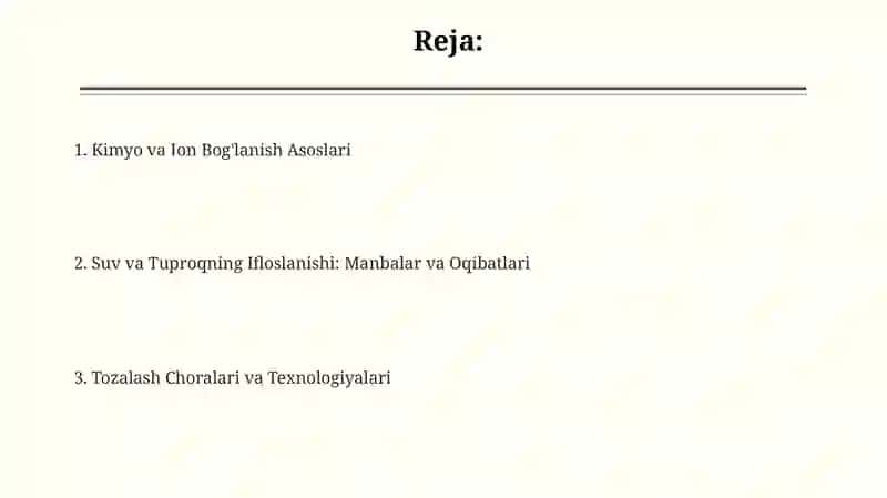Kimyo fani, Ionli bogʻlanish va suv va tuproq ifloslanishi, tozalash choralari 2