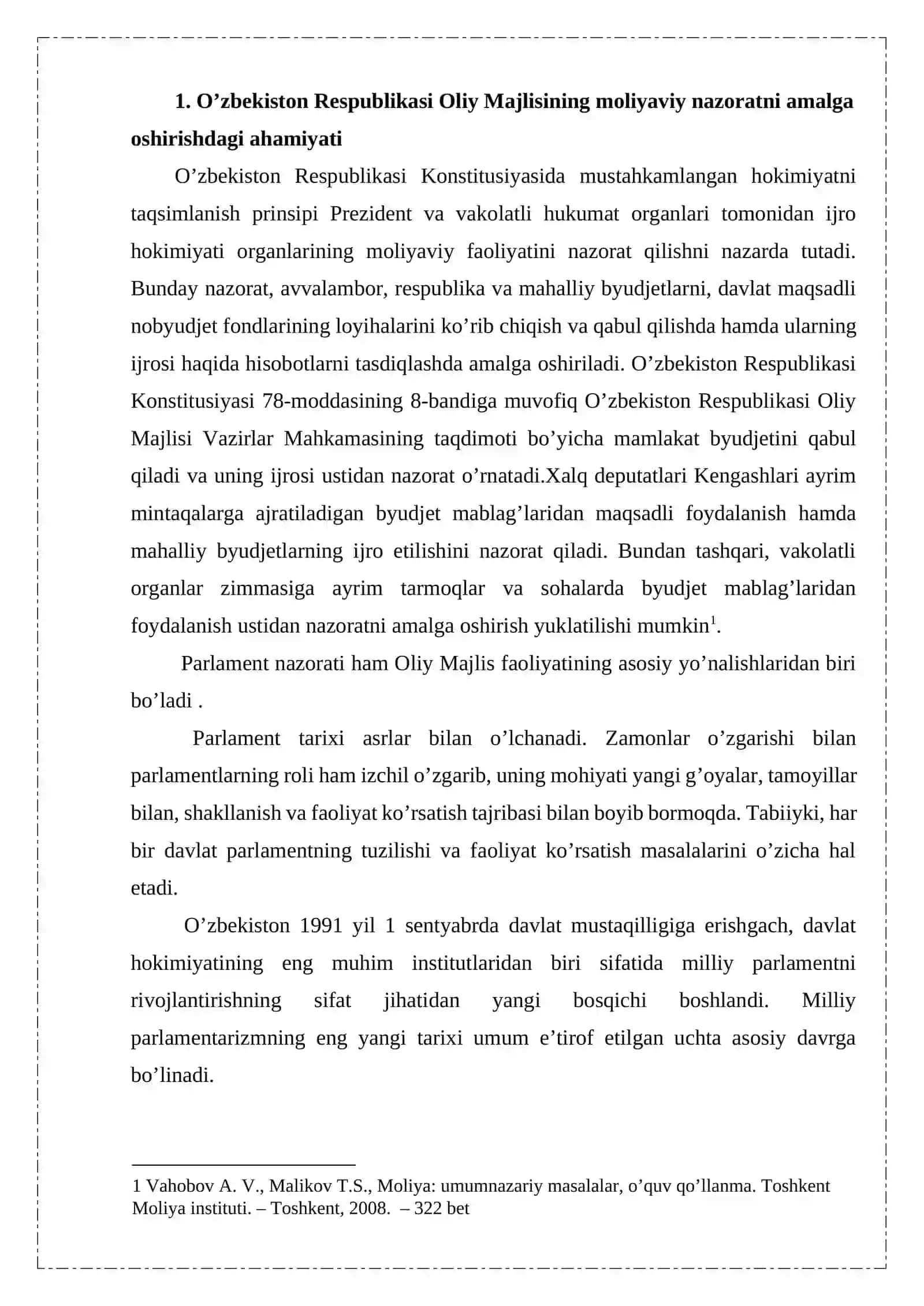 Umumdavlat nazorat organlarining moliyaviy nazoratni tashkil etishdagi roli 2