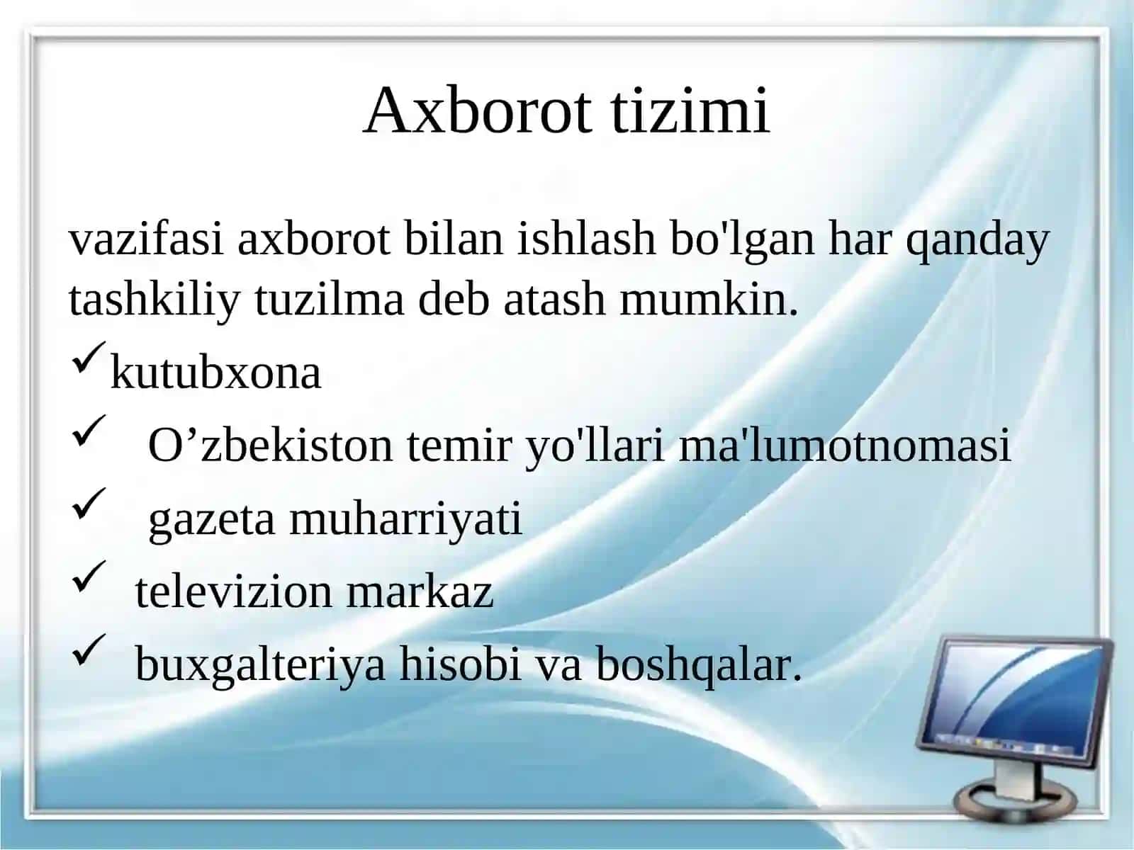 Zamonaviy axborot tizimlari 2