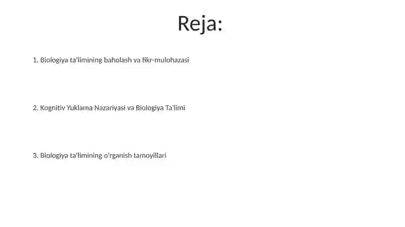 Biologiyani o'qitish tamoyillari va qonunlari 2