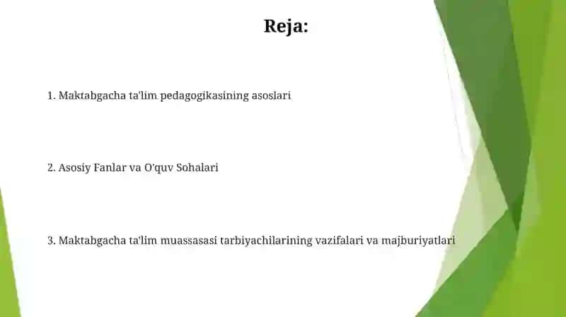 Maktabgacha pedagogikaning predmeti va uning vazifalari 2