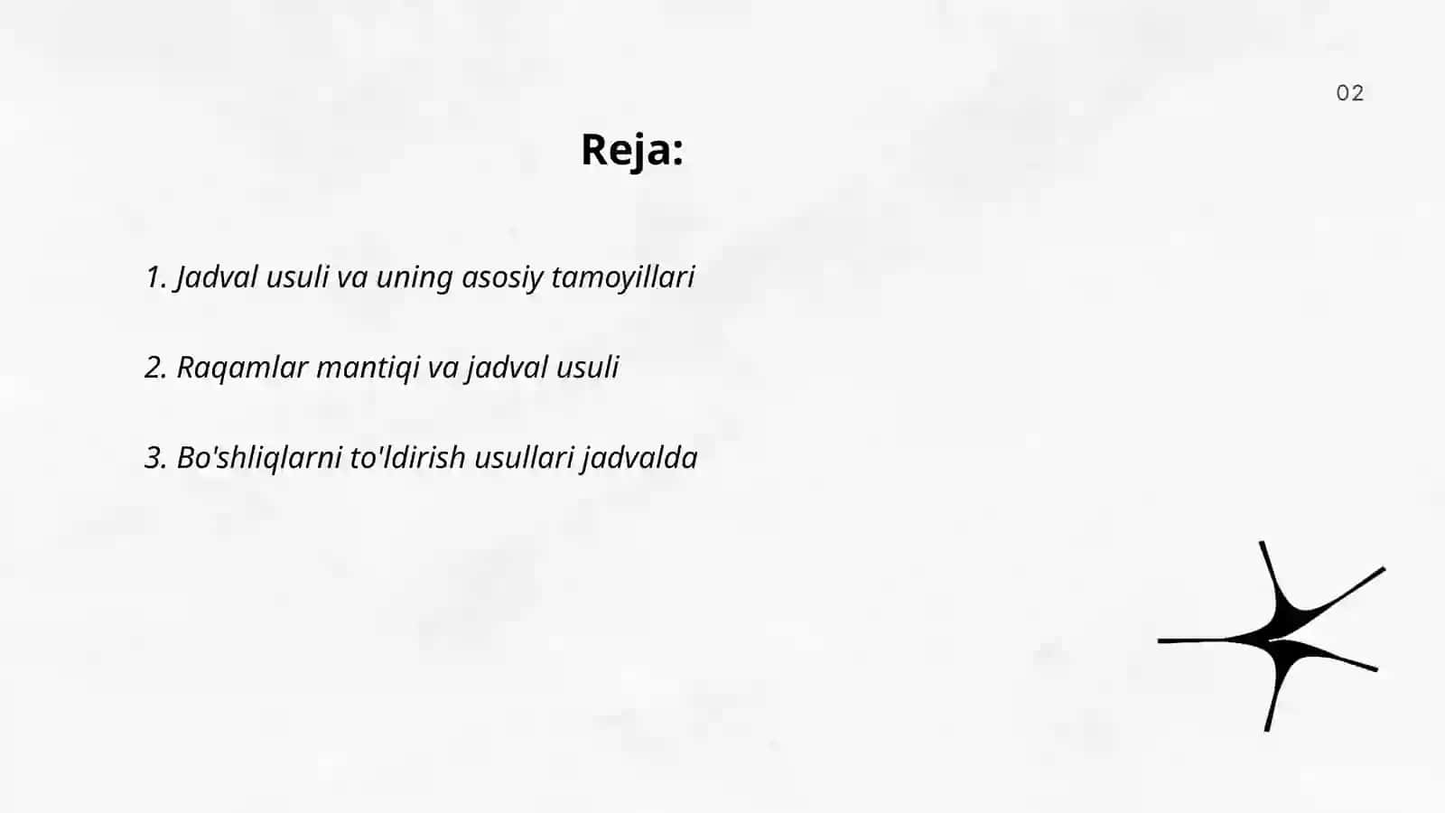 Jadval usuli yordamida mantiqiy masalalar 2