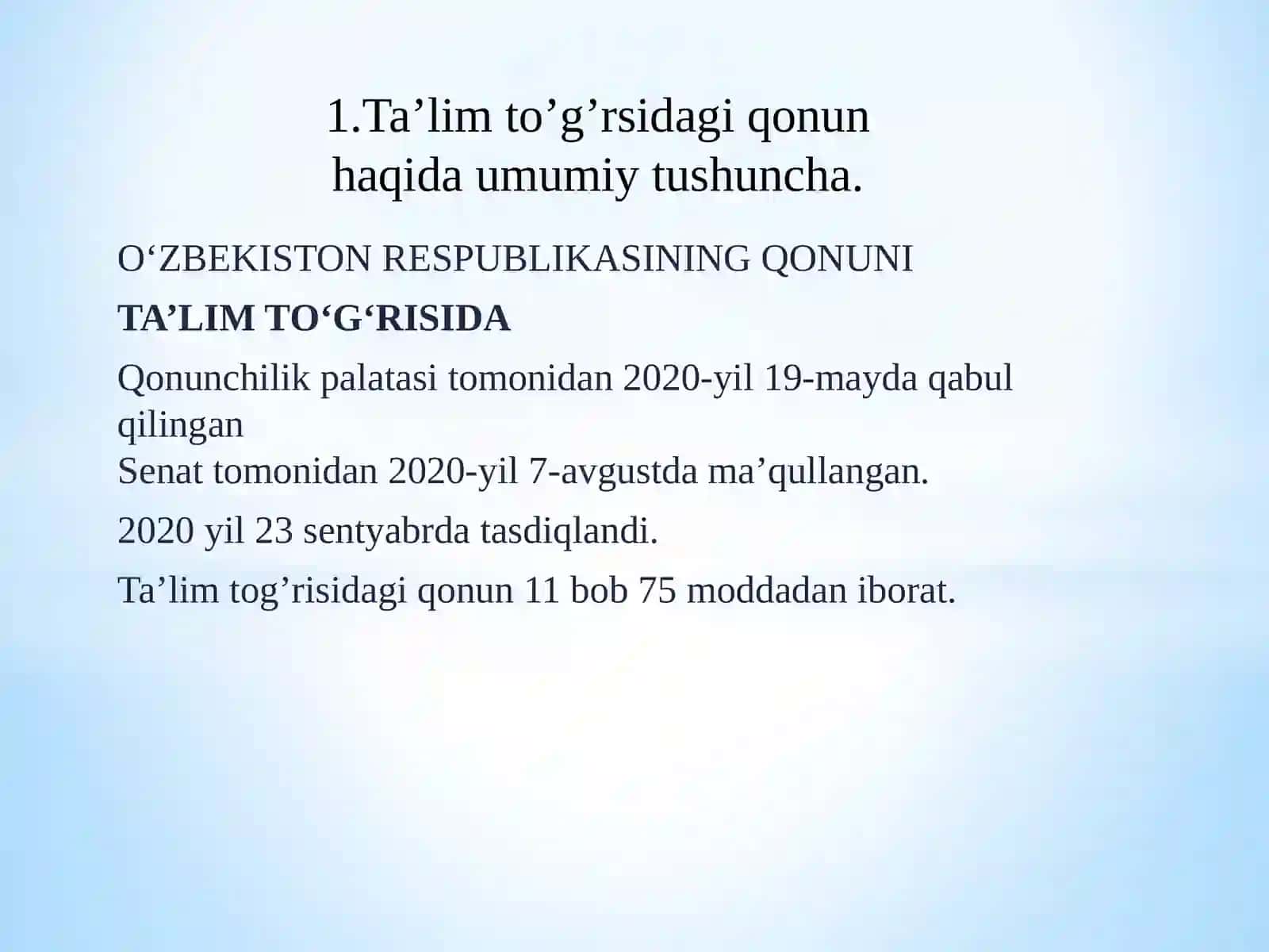 Ta’lim to‘g‘risidagi qonun 2