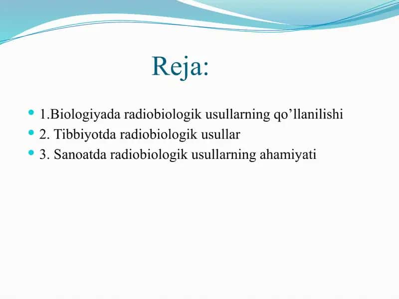 Biologiya va tibbiyotda qo’llaniladigan radiobiologik usullar 2