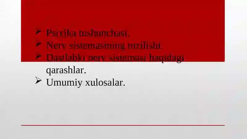 Psixika tushunchasi va nerv sistemasining tuzilishi, dastlabki nerv sistemasi haqidagi qarashlar 2