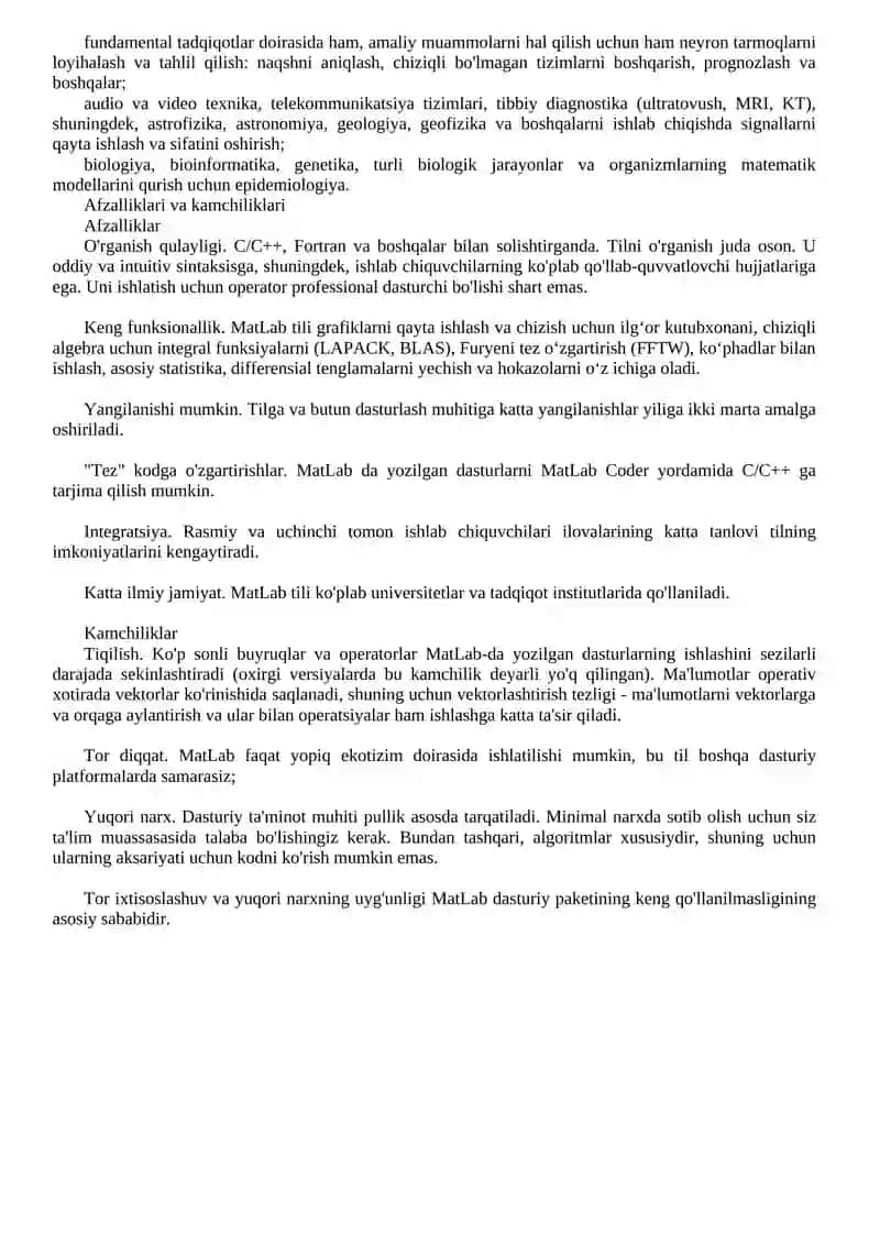 MATLAB dasturi 2