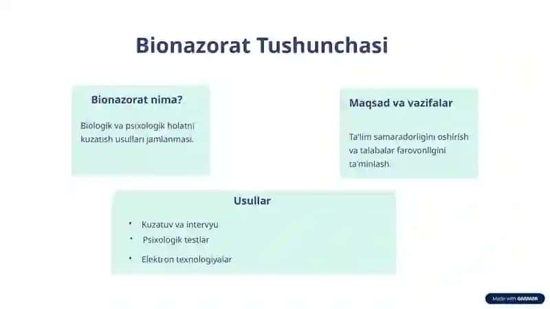 O'qituvchi - Bionazoratchi Sifatida 2