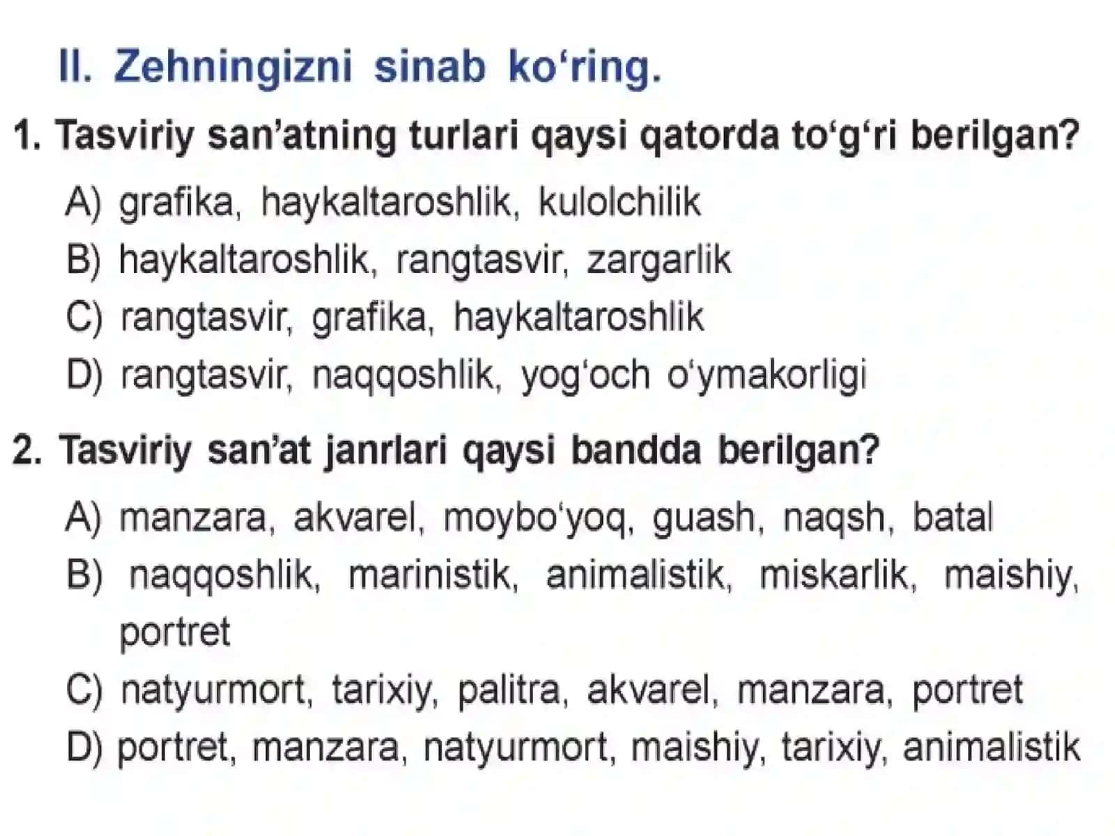 Rangtasvir va grafika asarlari 2