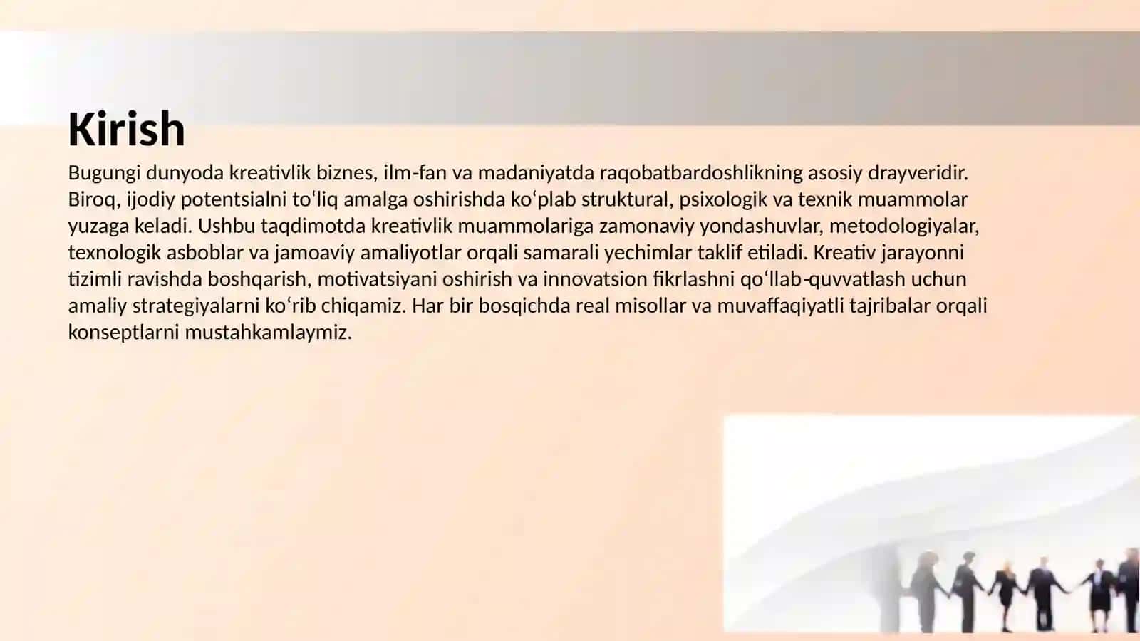 Kreativlik. Kreativlik muammosiga zamonaviy yondashish 2