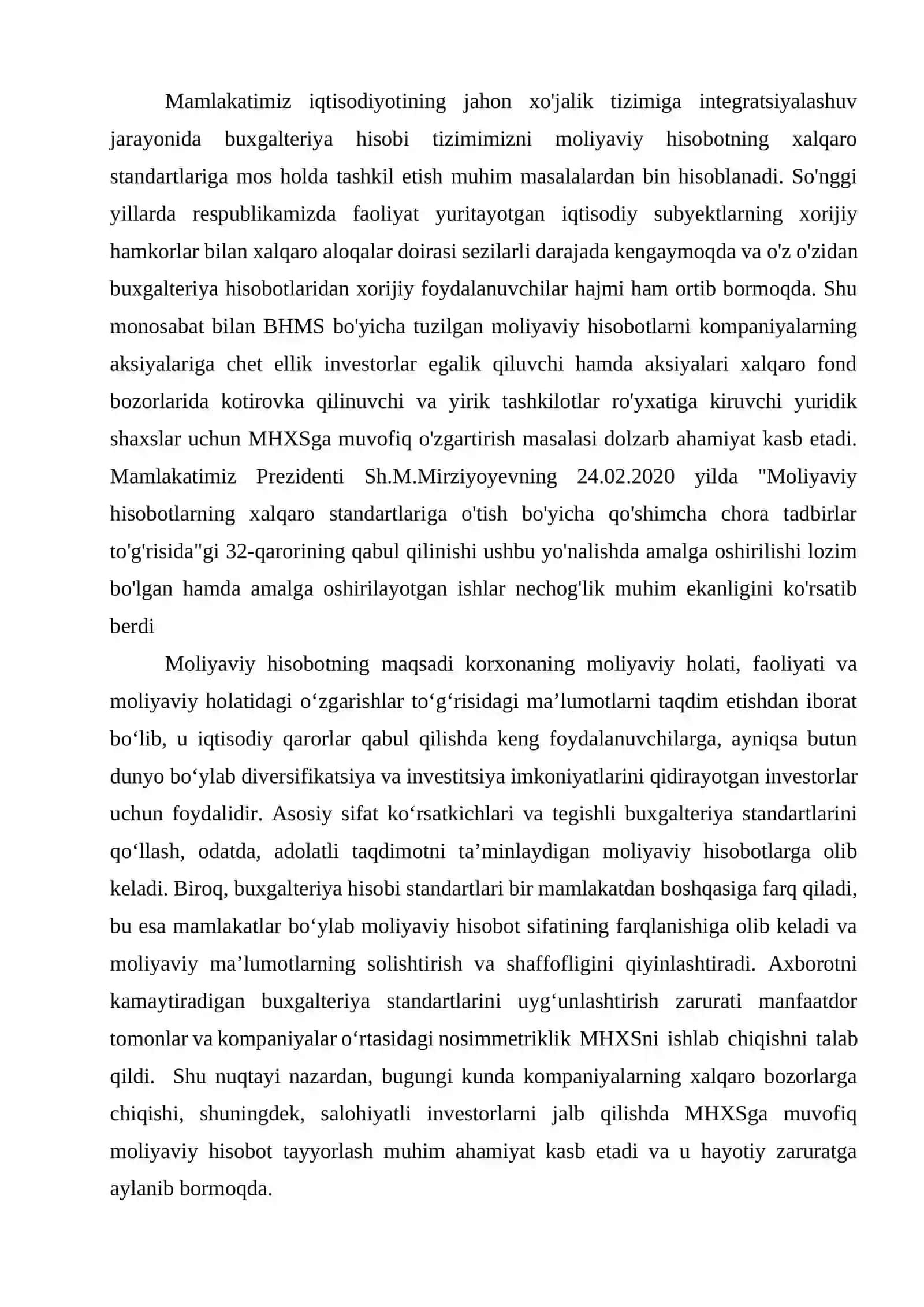 Moliyaviy hisobotning xalqaro standartlariga o'tishning yutuq va muammolari 2