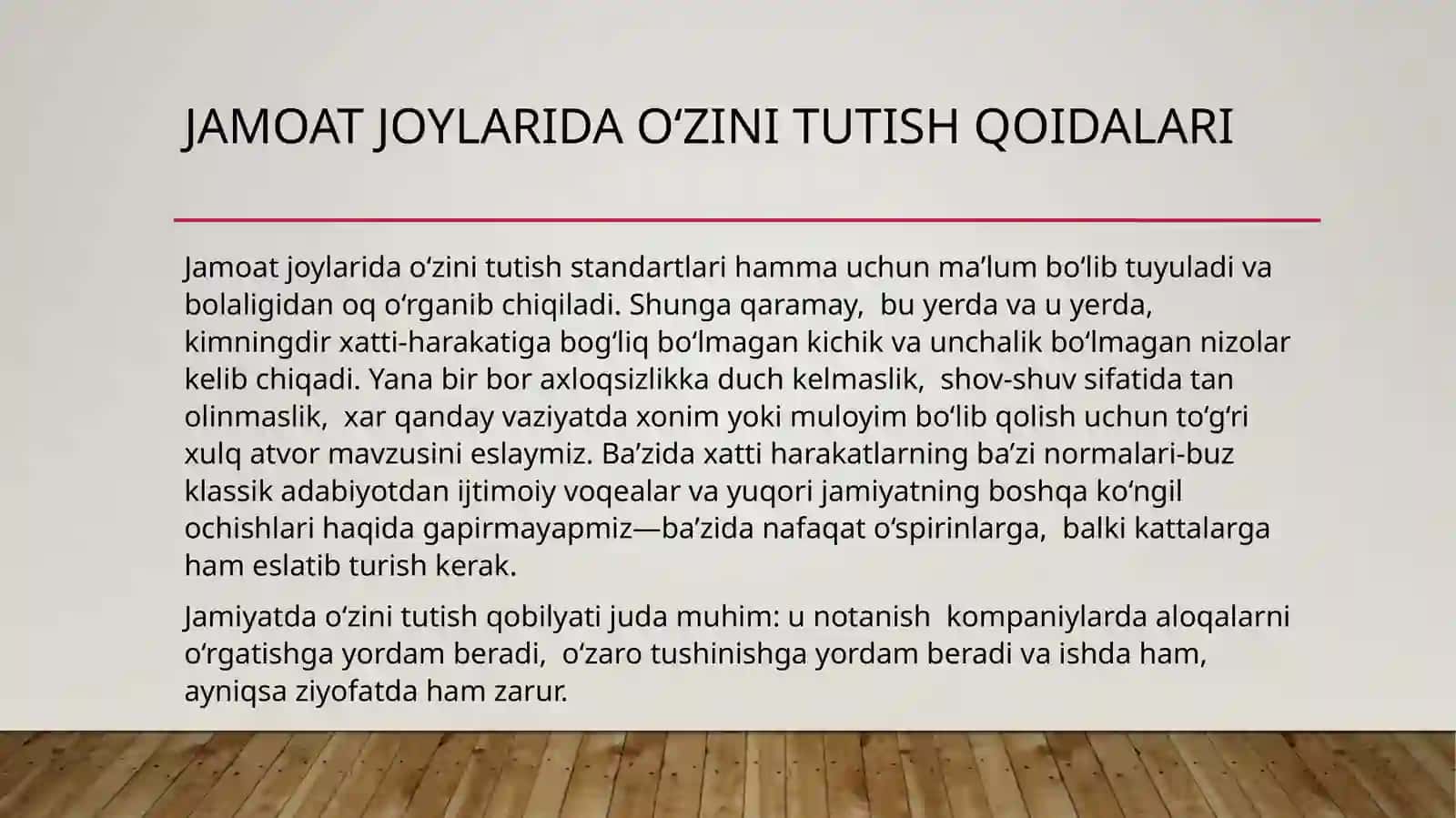 Jamoat joylarida o‘zini tutish qoidalari 2