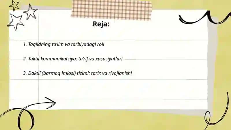 Taqlid, Taktil, Daktil va Imo Ishora Nutqi 2