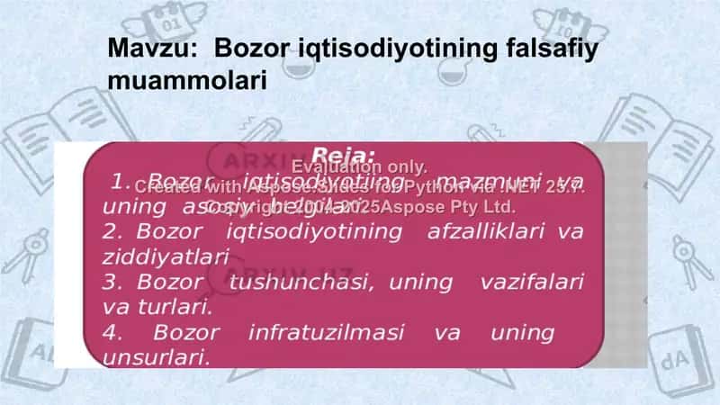 Bozor iqtisodiyotining falsafiy muammolari 2