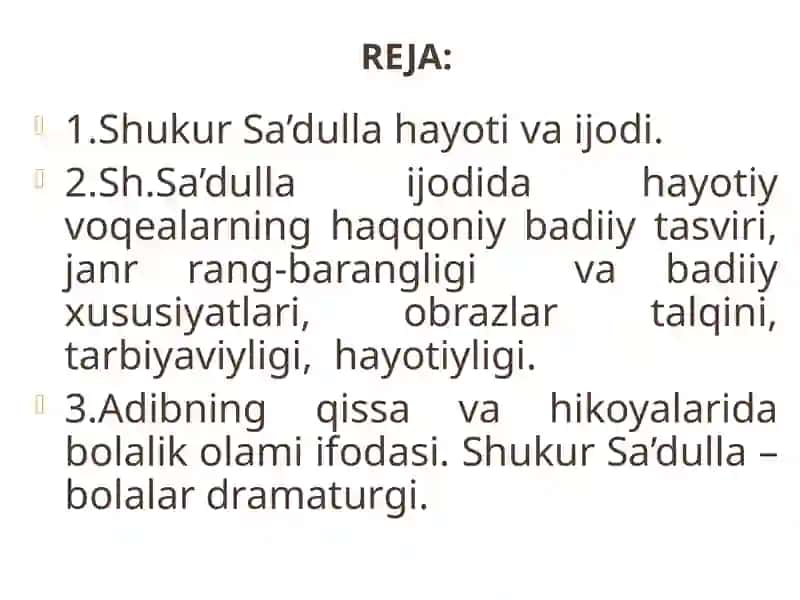 Shukur Sa’dulla–bolalik kuychisi 2