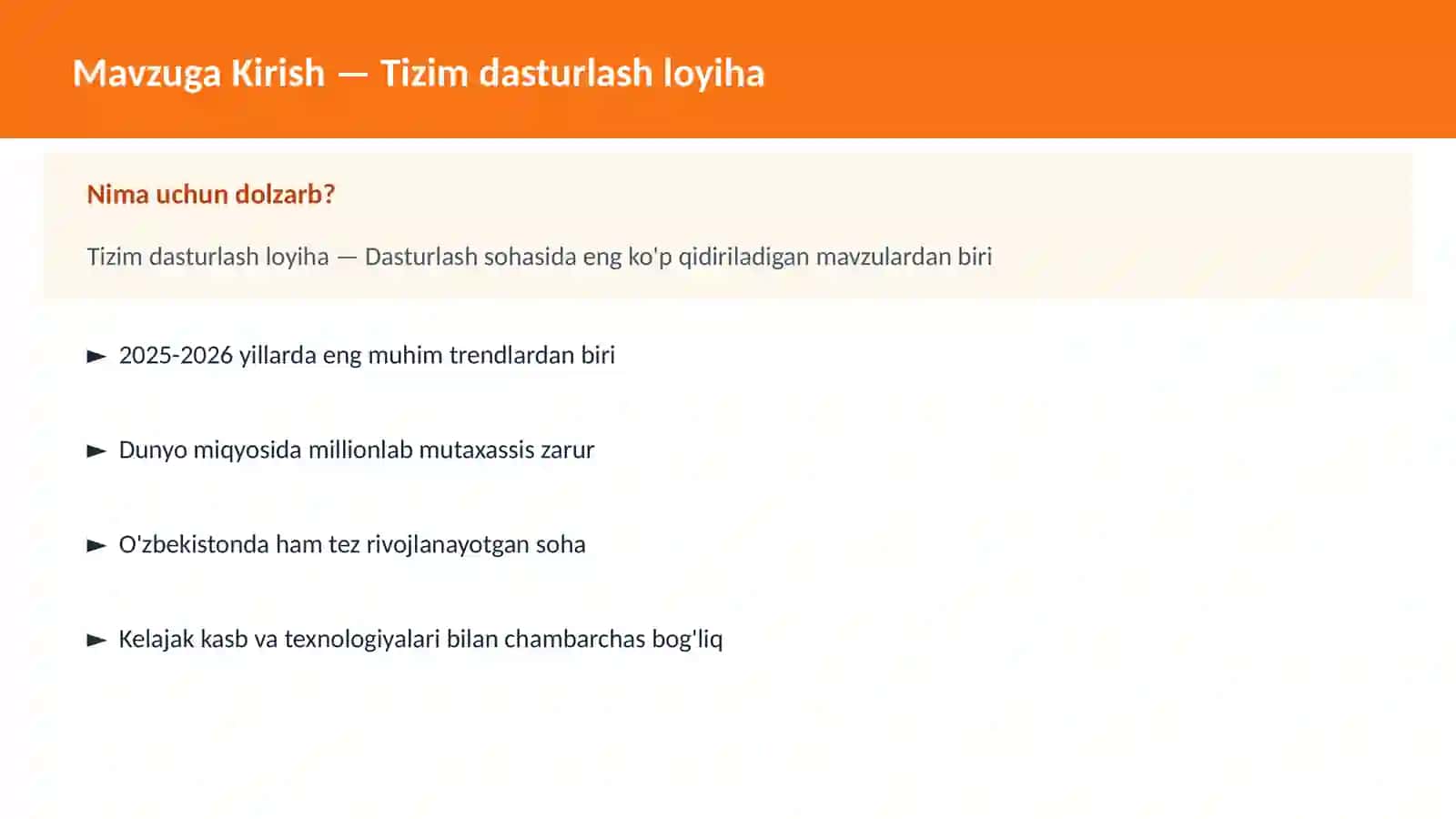 Tizim dasturlash loyiha 2