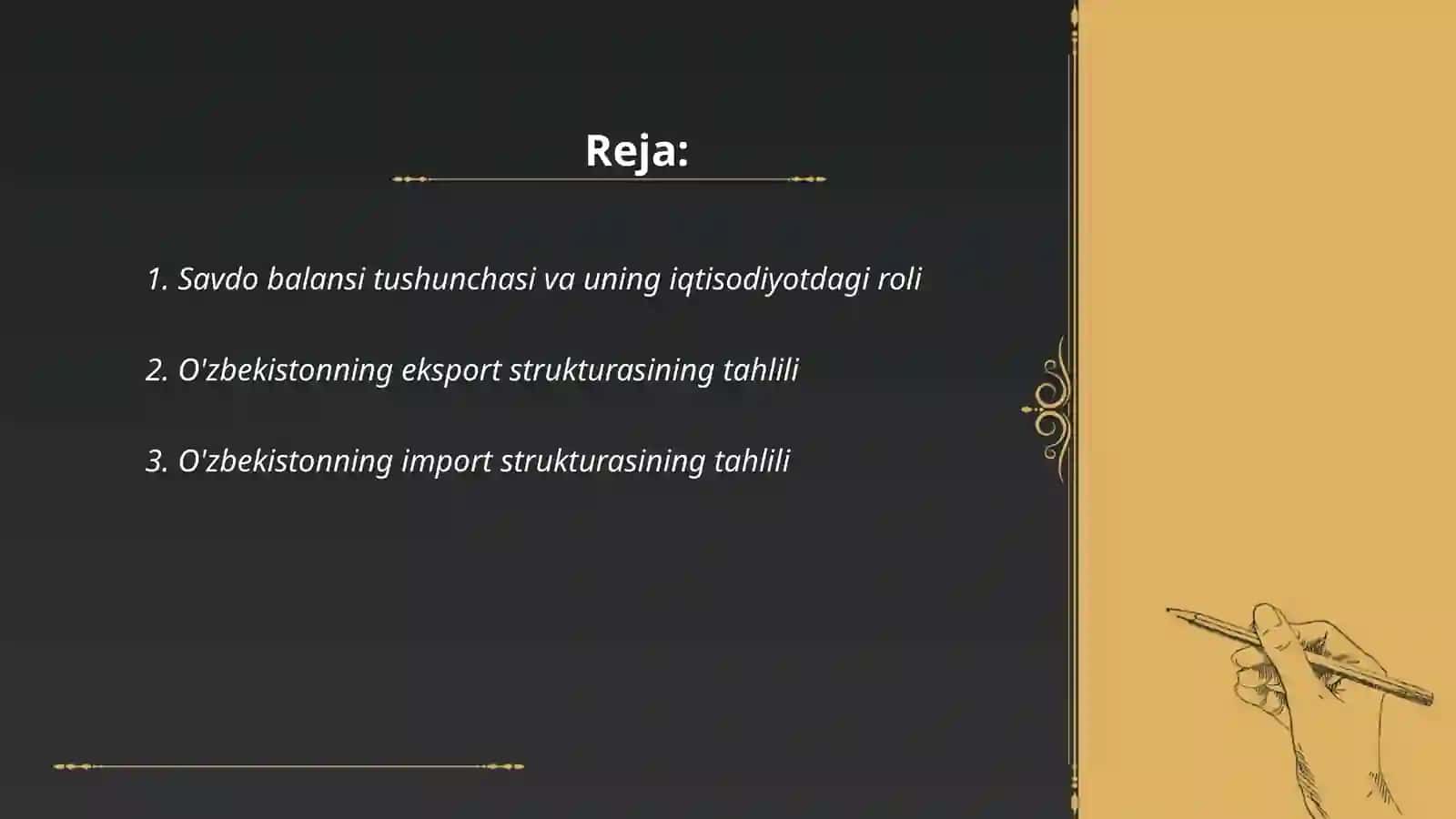Tashqi savdo va ochiq iqtisodiyot: O'zbekiston savdo balansining tahlili 2