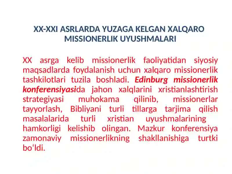 XX-XXI-ASRLARDA MISSIONERLIK VA PROZELITIZM 2