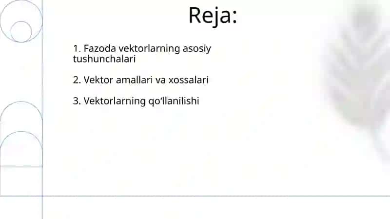 Fazoda vektorlar nazaryasi 2