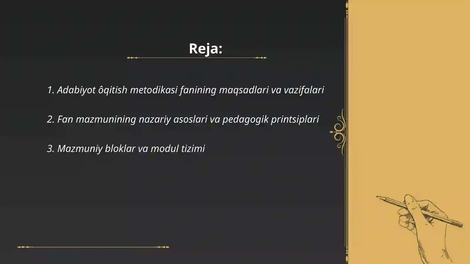 Adabiyot ôqitish metodikasi fanining mazmuni va qurilishi 2