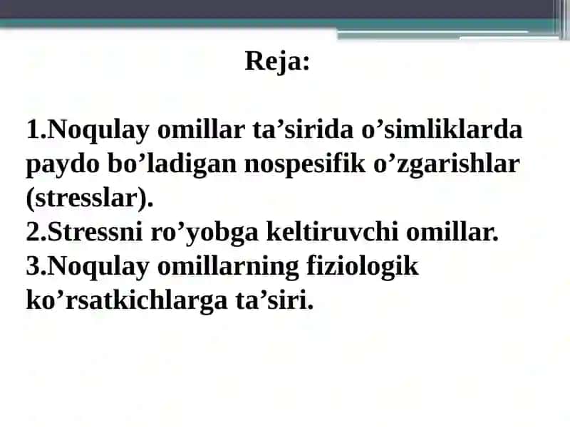 Noqulay omillar va o'simliklar 2
