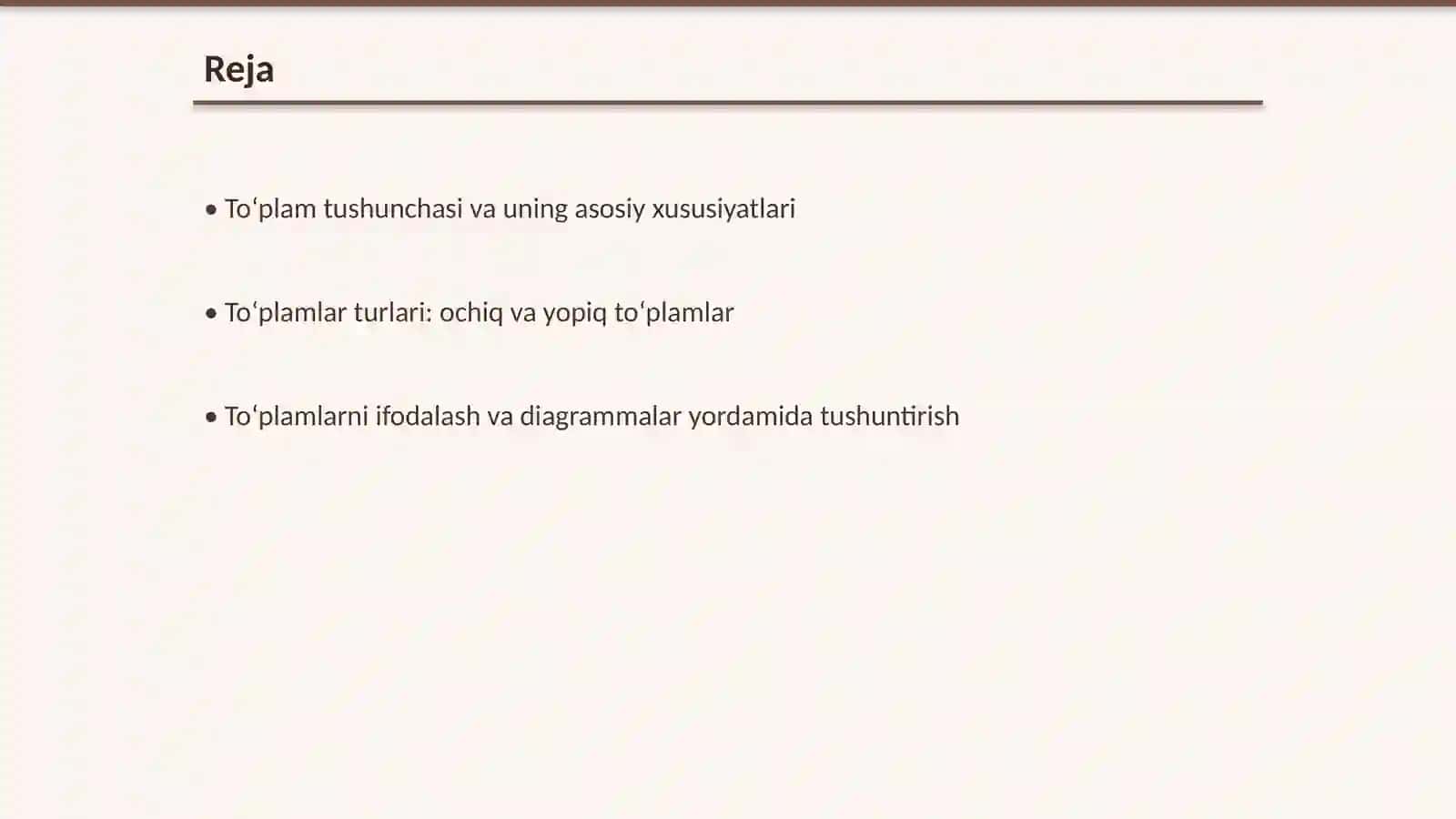 3 sinf matematika fanidan toʻplamlar mavzusiga dars ishlanma 2