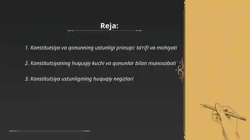 Konstitutsiya va qonunning ustunligi prinsipi 2
